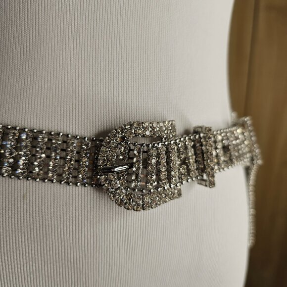 Motoboho McBling Western Style Rhinestone Encrusted Silver Metal Belt main image 8